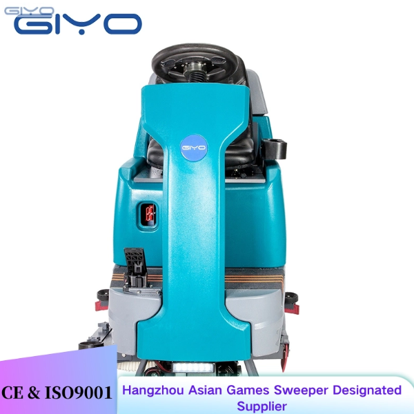 Ride-on floor scrubber