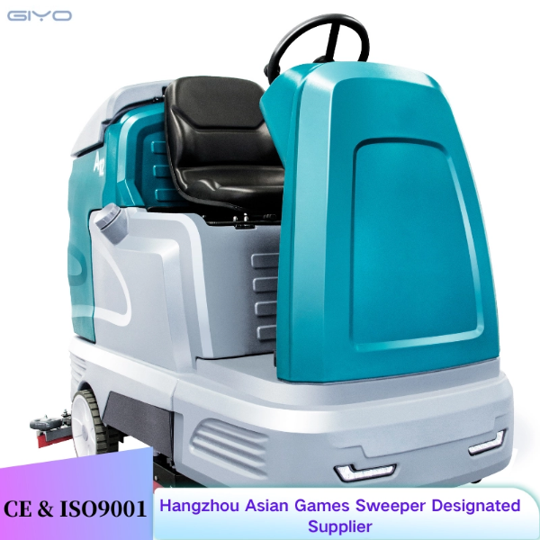 Ride-on floor scrubber