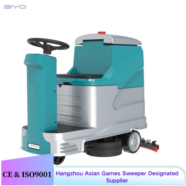 Ride-on floor scrubber