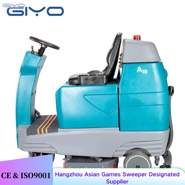 Ride-on floor scrubber