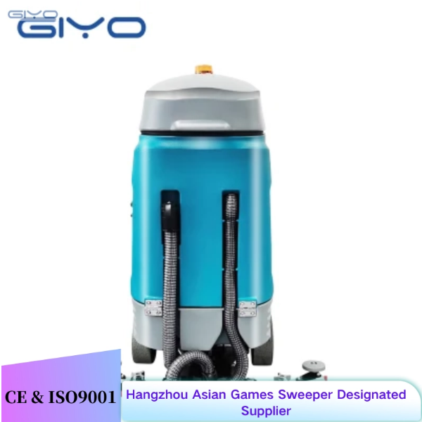 Ride-on floor scrubber