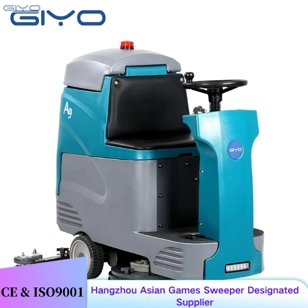 Ride-on floor scrubber